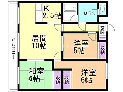 エクレール羊ヶ丘 3LDKの間取図画像