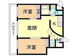 ピノグローブ伏見 2LDKの間取図画像
