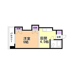 ホワイトヒルハウス 1DKの間取図画像
