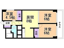 ハイマート真駒内 1階3LDKの間取り