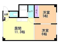 クレアール月寒Ｂ 2階/202