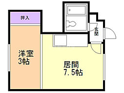 シャトーフランセ 1DKの間取図画像