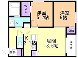 間取図画像 2LDK