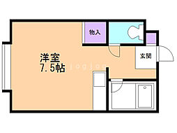サザンポート2 ワンルームの間取図画像