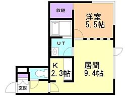 オレオール南平岸 1LDKの間取図画像