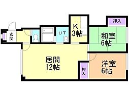 グローバルソフィール11号館 2LDKの間取図画像