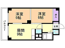 エターナルニシヤ 2DKの間取図画像