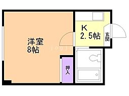 澄川銀座パレス 1Kの間取図画像
