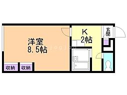 レオパレスメイフラワー清田 1Kの間取図画像