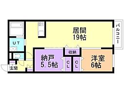 札幌市豊平区平岸五条13丁目マンション 1SLDKの間取図画像