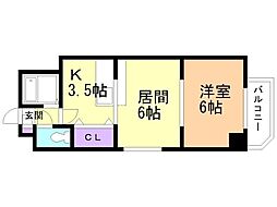 プロシード澄川 1LDKの間取図画像