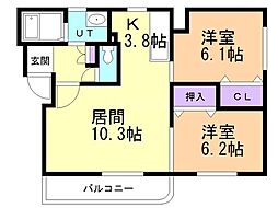 アトレ福住 2LDKの間取図画像