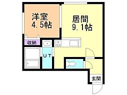 NORTHLIFEMISONO 1LDKの間取図画像