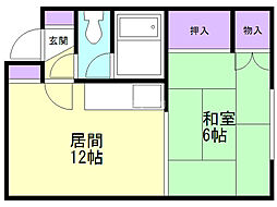 丸藤マンション 1LDKの間取図画像