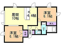 パークヒルズ藤野 2LDKの間取図画像
