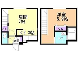 グランメール平岸1-2 1LDKの間取図画像