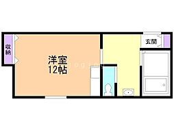 リヴィエール平岸 ワンルームの間取図画像