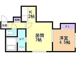 オーシャンカーマ 1LDKの間取図画像