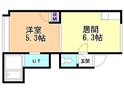 ステージ澄川2 1DKの間取図画像
