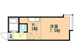 ロイヤルハイツ平岸 ワンルームの間取図画像