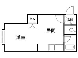 エミネンスほしの 1DKの間取図画像