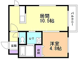 リデーレ平岸 1LDKの間取図画像