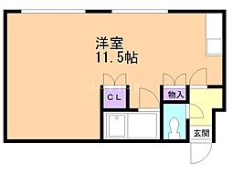 五輪通レジデンス ワンルームの間取図画像