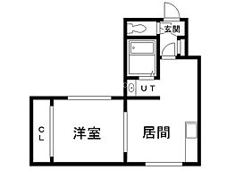 ビッグバーンズマンション月寒1 1DKの間取図画像