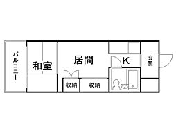 レピュート平岸 1DKの間取図画像