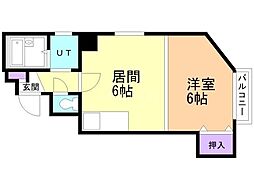 ヴィラフェリーチェ平岸 1DKの間取図画像