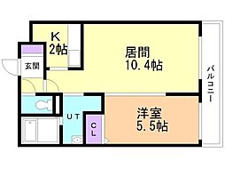 チェリーヒルズ 1LDKの間取図画像