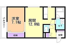 第8森宅建豊平ビル 1LDKの間取図画像