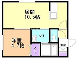 札幌市豊平区平岸三条10丁目マンション 1LDKの間取図画像