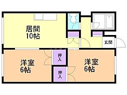 丸増ロイヤルシャトー平岸 2LDKの間取図画像