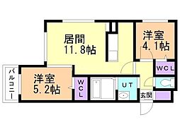510コンペテツオーネ 2LDKの間取図画像