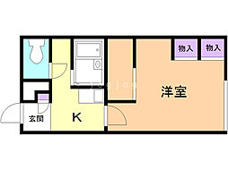 レオパレスグリンパーク 1Kの間取図画像