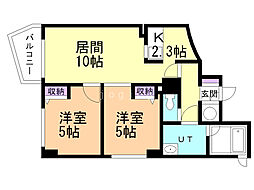 リオビスタ 2LDKの間取図画像