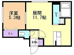 ミリオンベル美園 1LDKの間取図画像