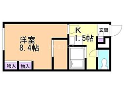 レオパレスアベニュー 1Kの間取図画像