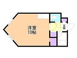 ビッグバーンズマンション中の島 ワンルームの間取図画像