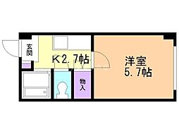 パームツリー月寒東 1Kの間取図画像