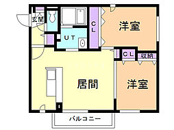 さくら福住 2LDKの間取図画像