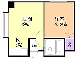フォーサイト平岸 1LDKの間取図画像
