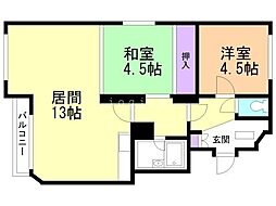 第12松井ビル 2LDKの間取図画像