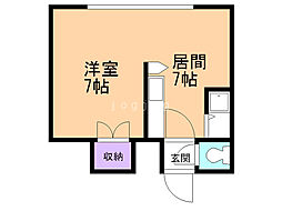 マリオンコートビスタ美園 4階1DKの間取り