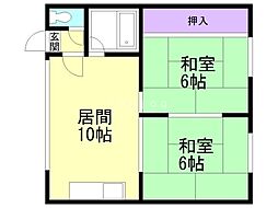 プレジデントパレス 2LDKの間取図画像