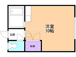 新星荘 ワンルームの間取図画像