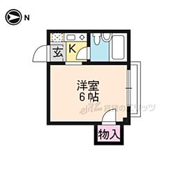 第5衣笠ビル 2階1Kの間取り