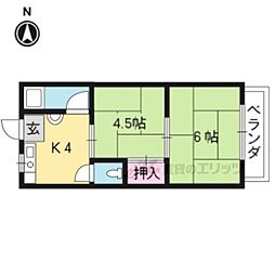かなめの館 1階2Kの間取り