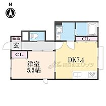 京都府京都市右京区梅津北町（賃貸アパート1DK・1階・36.36㎡） その2